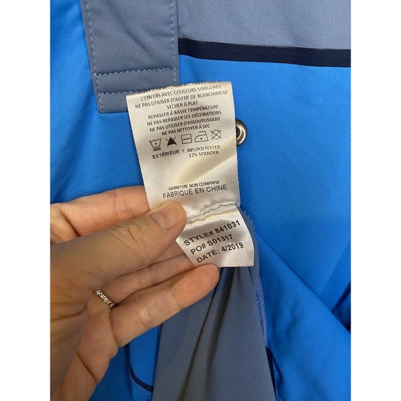 Sunice Size MEDIUM Blue Gray Polo Golf Shirt Performance Sportswear - Picture 7 of 7